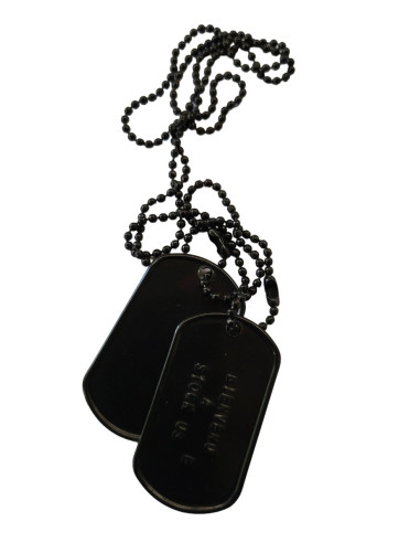 Plaques d'identité noires US "Dog Tag" personnalisées